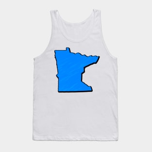 Bright Blue Minnesota Outline Tank Top